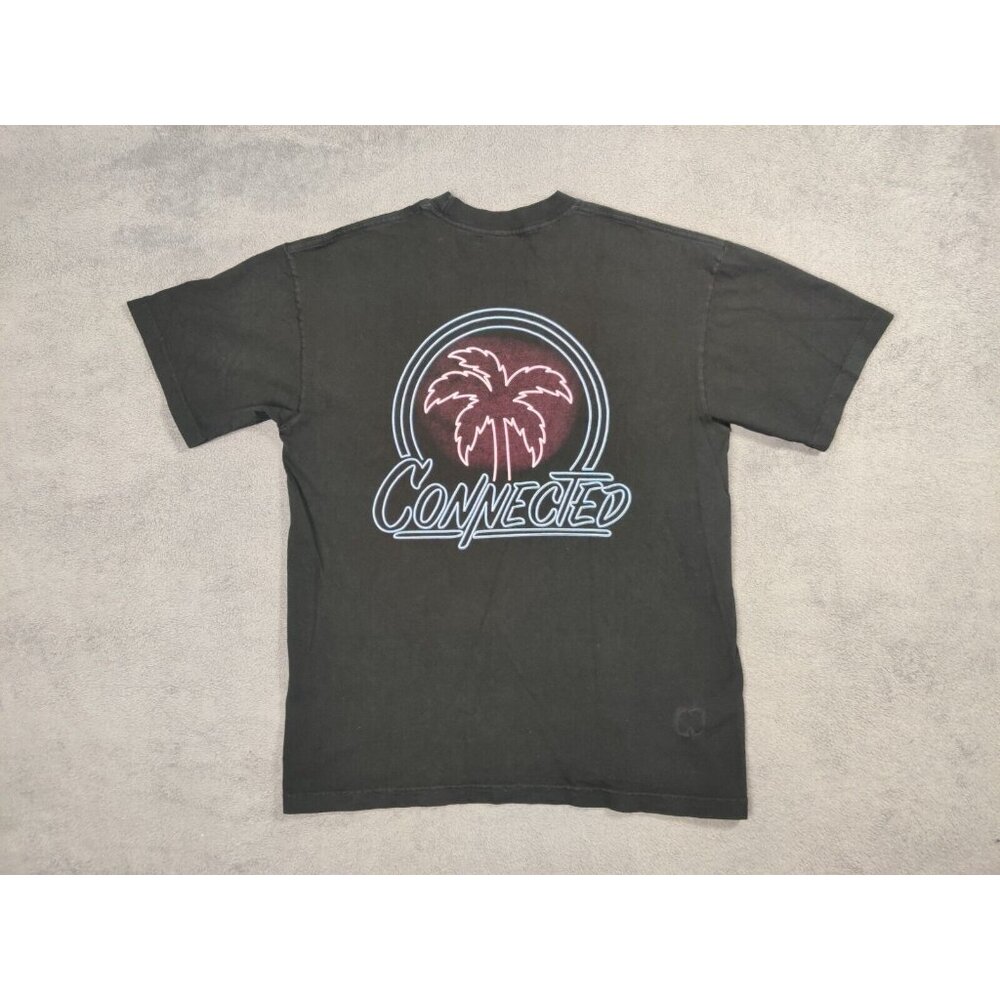 Connected Shirt Adult Mens Large Black Embroidered Spell Out Logo Short Sleeve